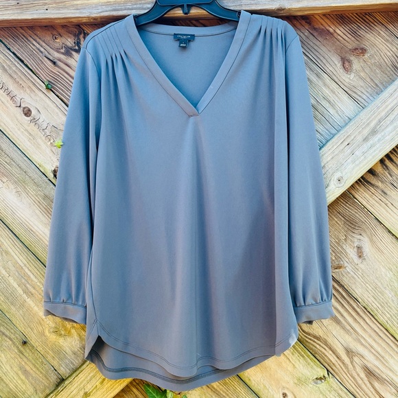 Ann Taylor Tops - Ann Taylor Grey Blouse